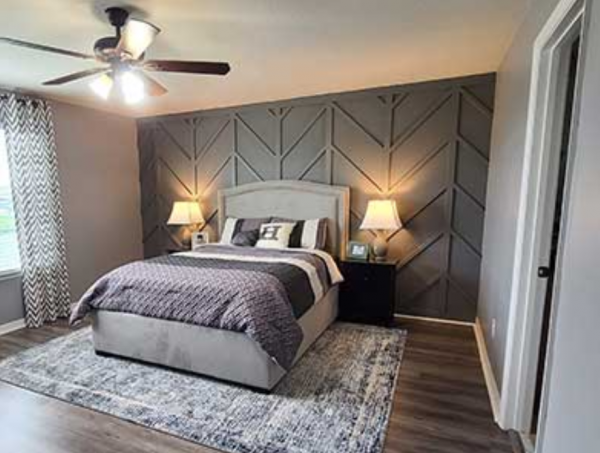 Dinding dengan pola chevron